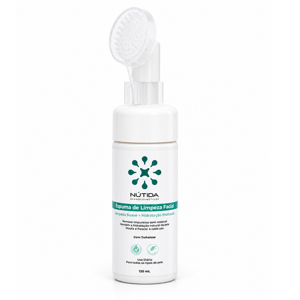 Espuma de Limpeza Facial com Escova de Silicone