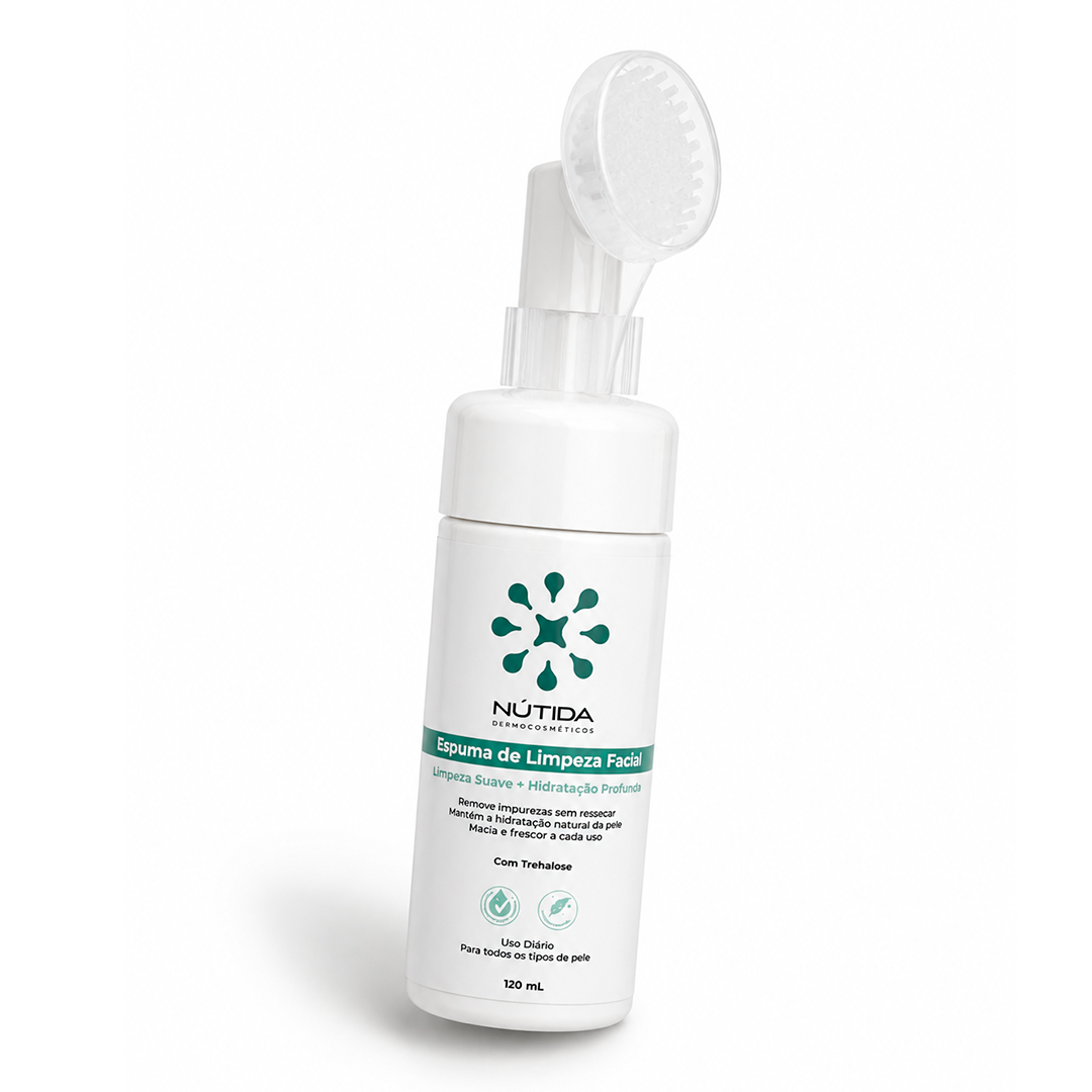 Espuma de Limpeza Facial com Escova de Silicone